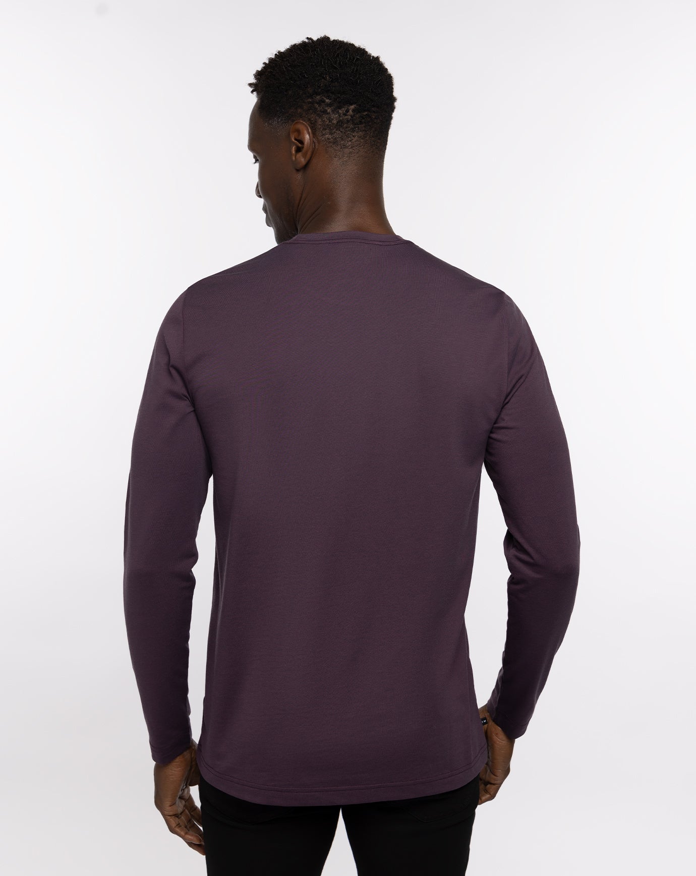 The Crew Long Sleeve Tee Men/Mauve Wine/Blue Nights