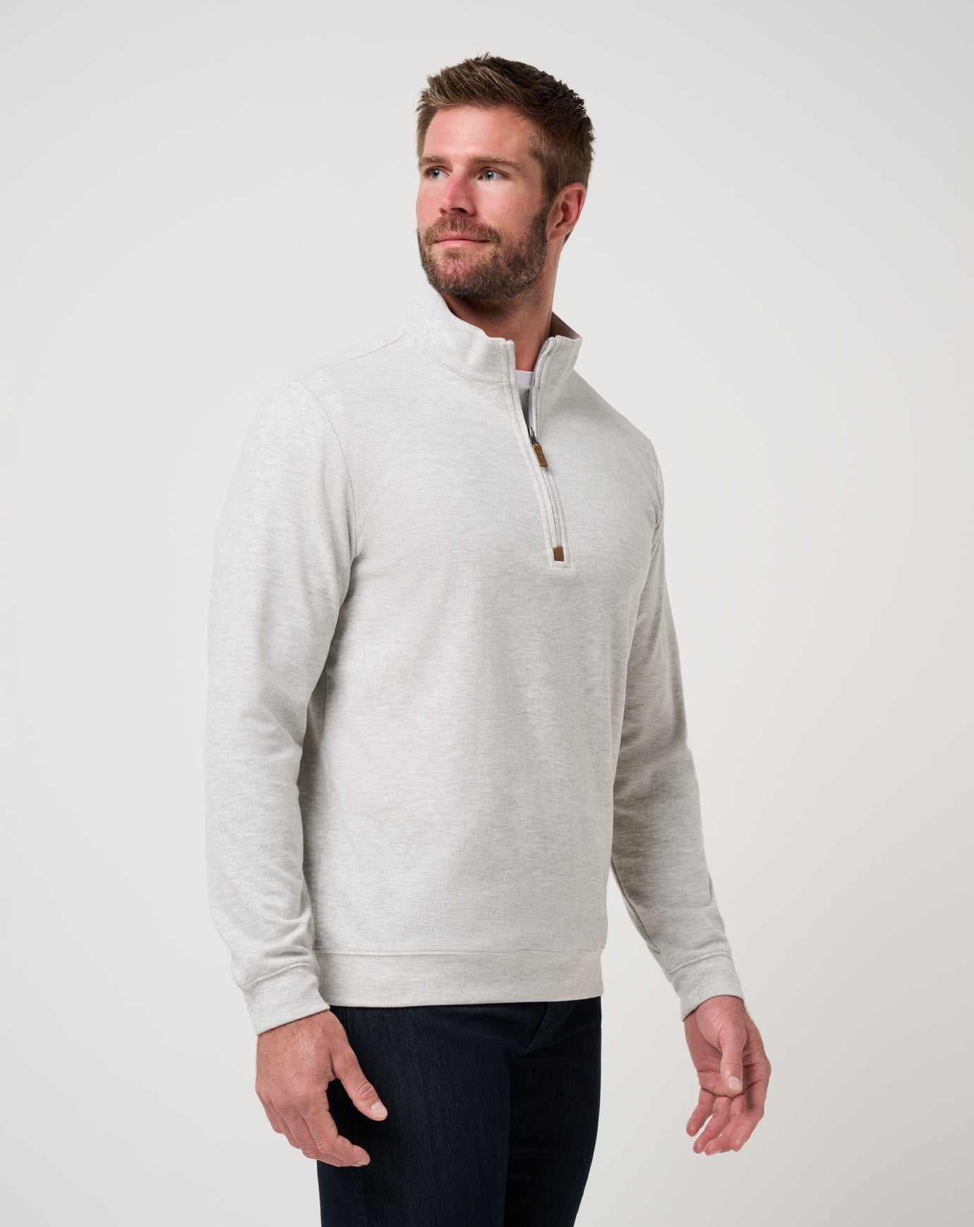 Cloud Sweater Quarter Zip Men/Heather Grey