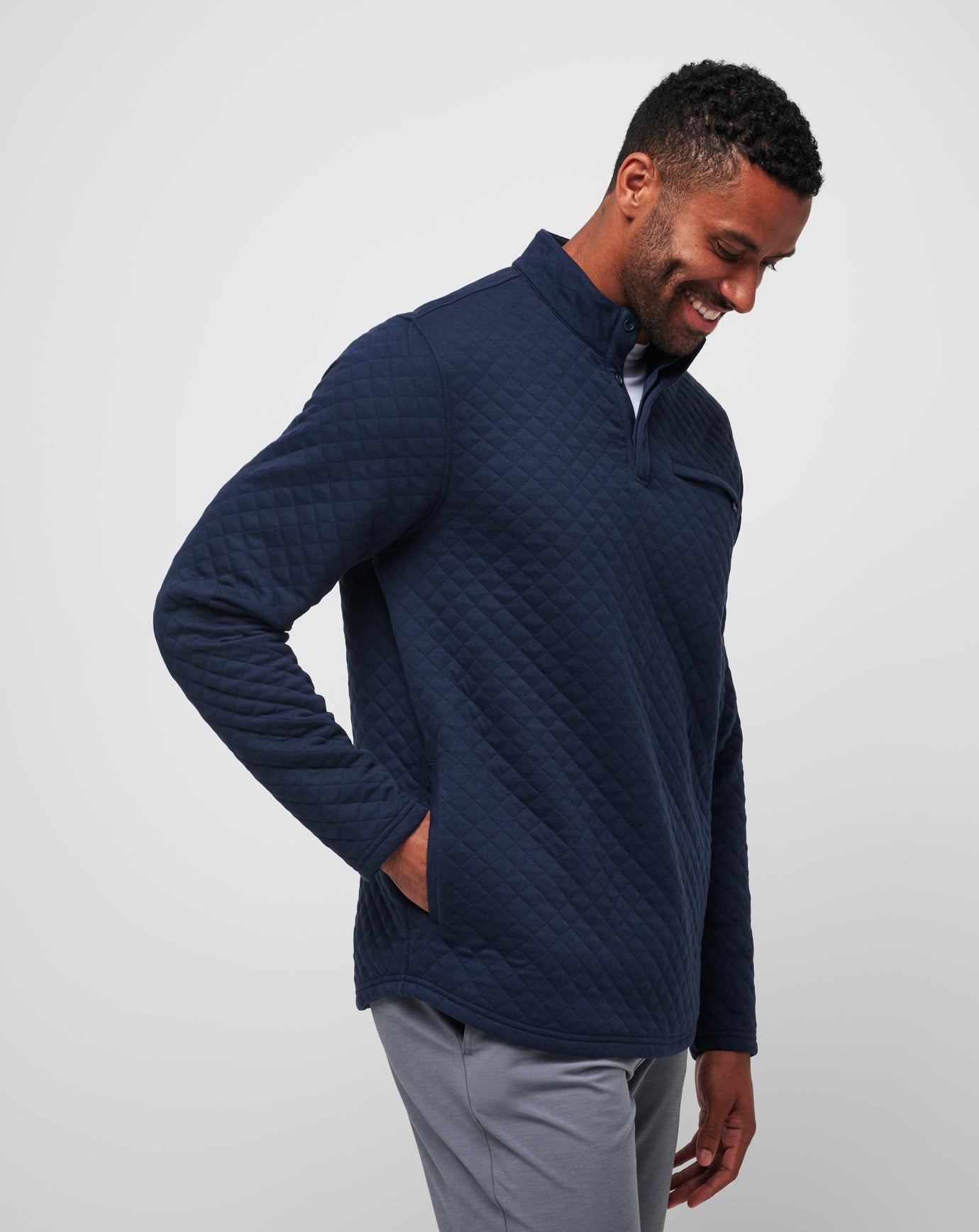 Transatlantic Quarter Zip Men/Total Eclipse