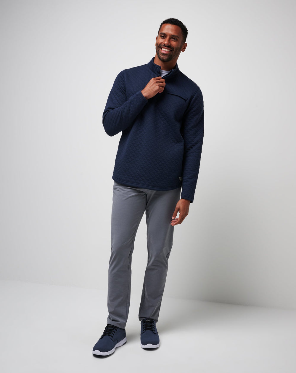 Transatlantic Quarter Zip Men/Total Eclipse