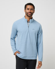 Performance Waffle Quarter Zip Men|Golf/Dusty Blue