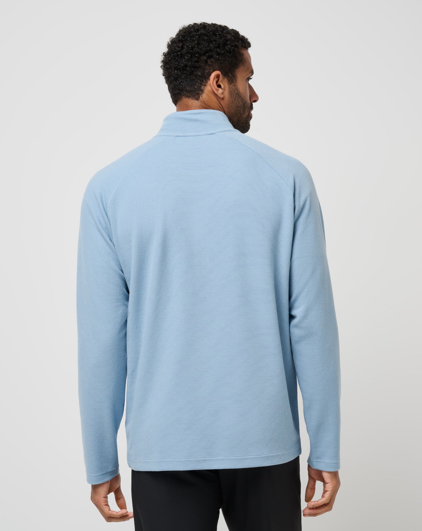 Performance Waffle Quarter Zip Men|Golf/Dusty Blue