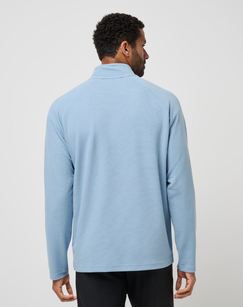 Performance Waffle Quarter Zip Men|Golf/Dusty Blue