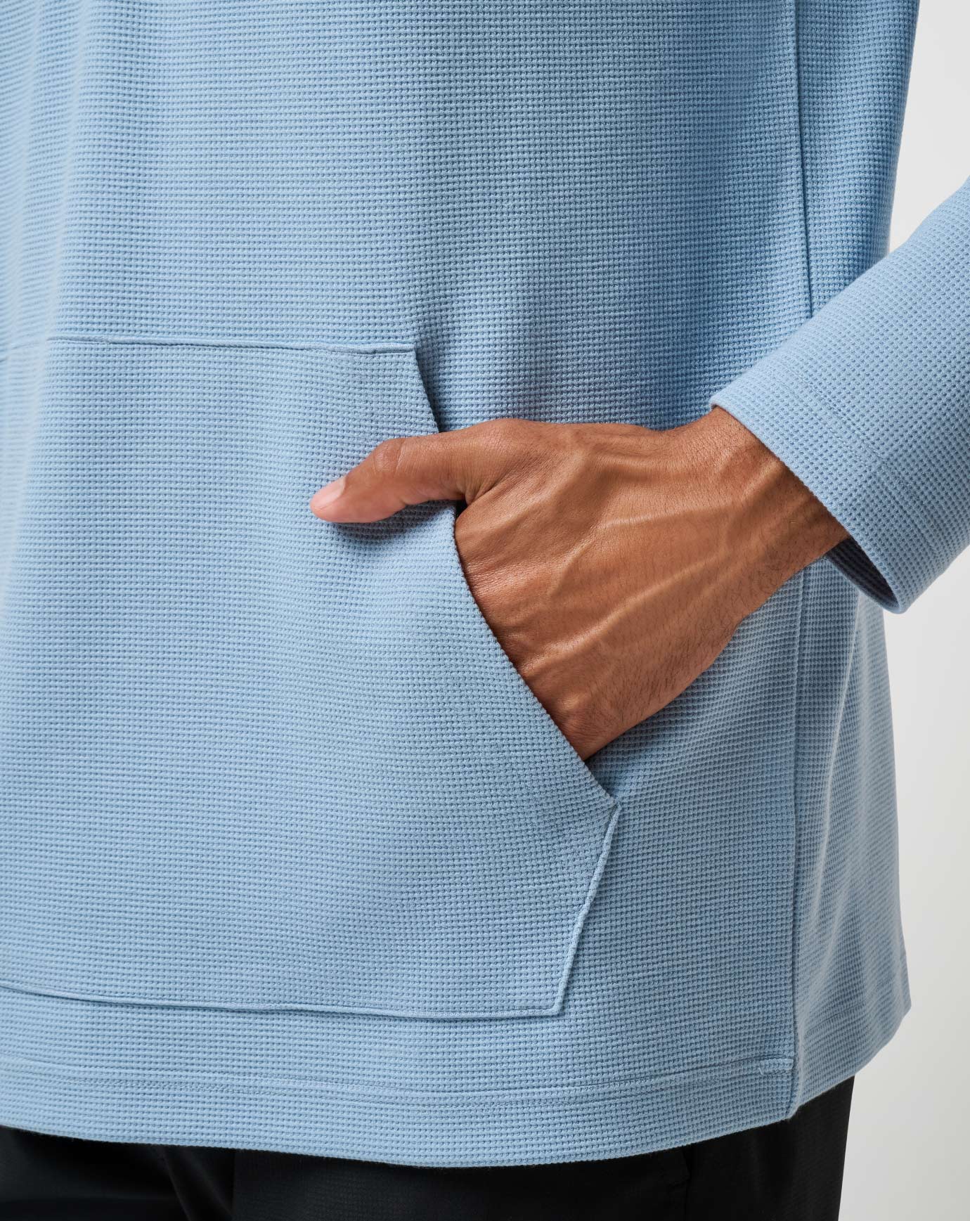 Performance Waffle Quarter Zip Men|Golf/Dusty Blue