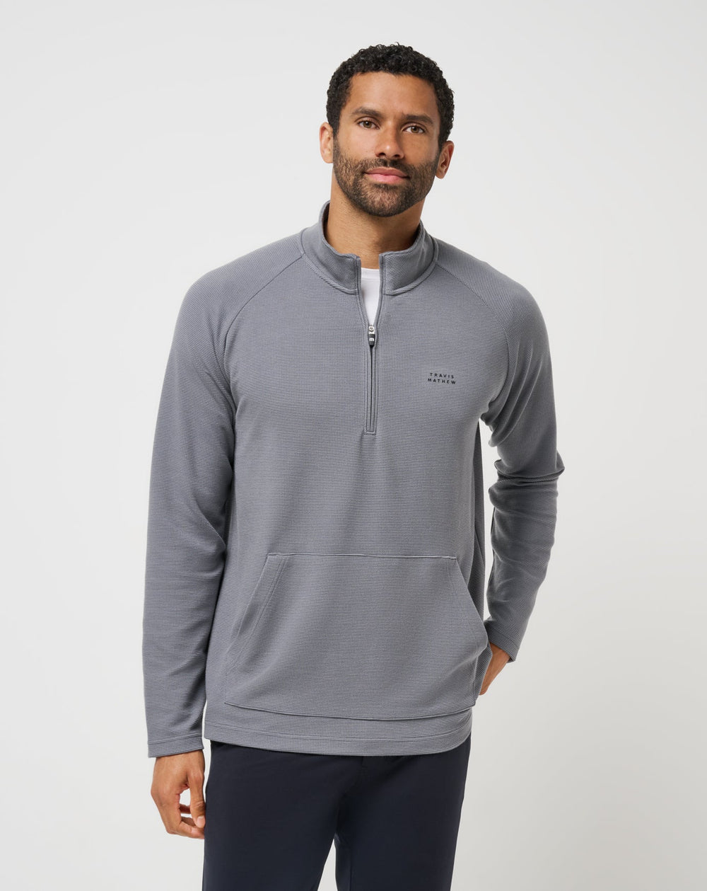 Performance Waffle Quarter Zip Men|Golf/Quiet Shade