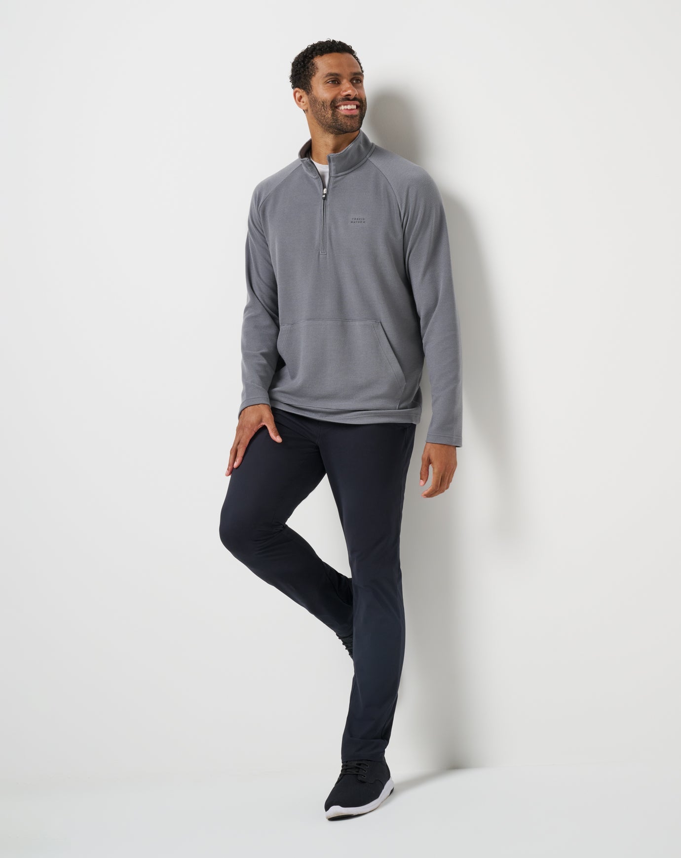 Performance Waffle Quarter Zip Men|Golf/Quiet Shade