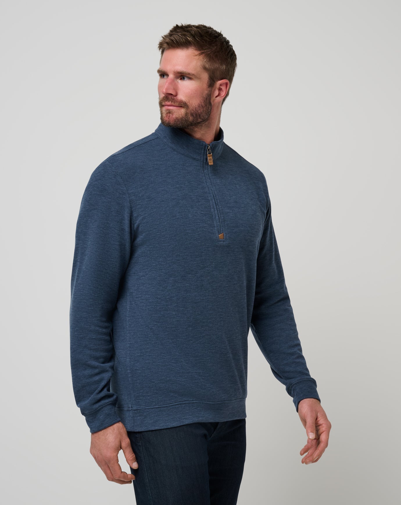 Cloud Sweater Quarter Zip Men/Heather Navy