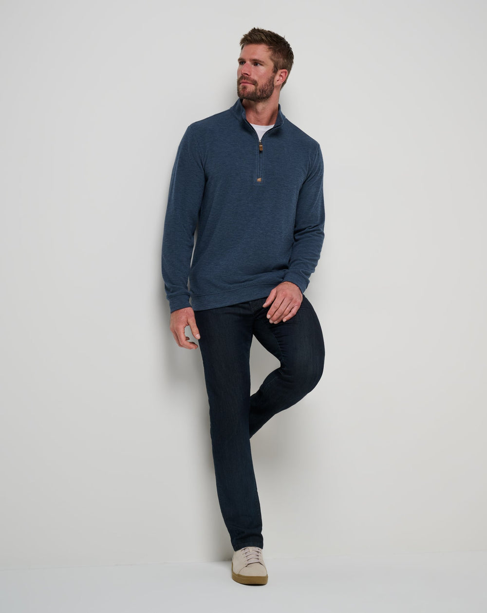Cloud Sweater Quarter Zip Men/Heather Navy