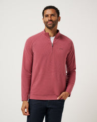 Performance Waffle Quarter Zip Men|Golf/Roan Rouge