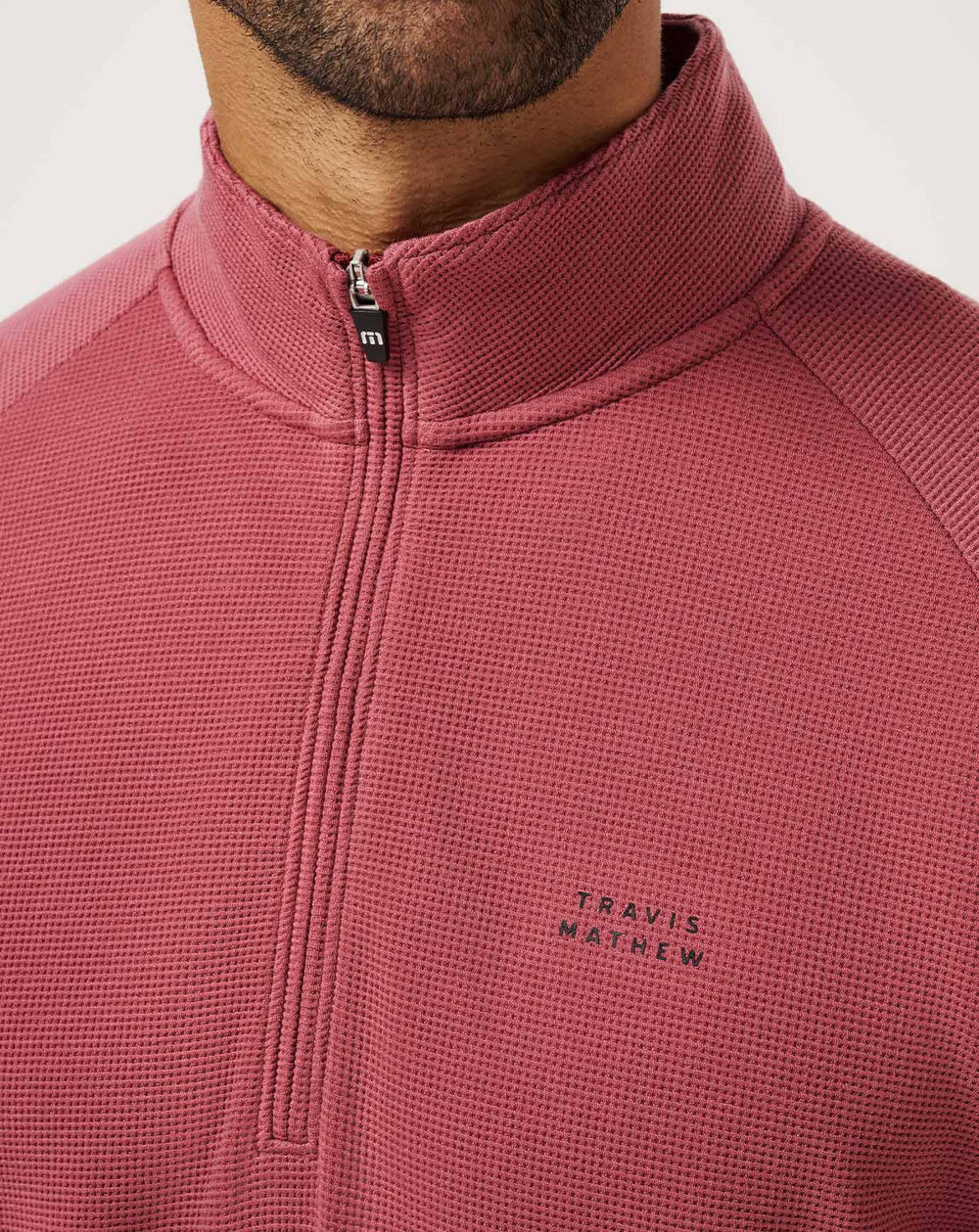 Performance Waffle Quarter Zip Men|Golf/Roan Rouge