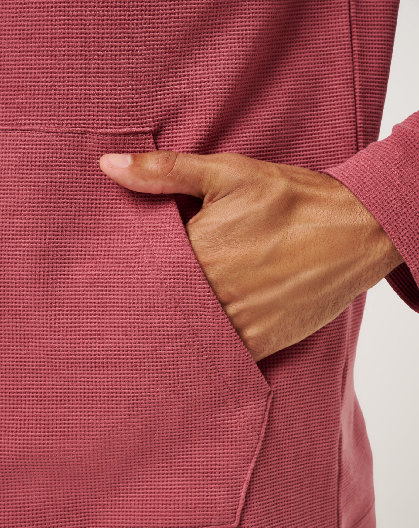 Performance Waffle Quarter Zip Men|Golf/Roan Rouge