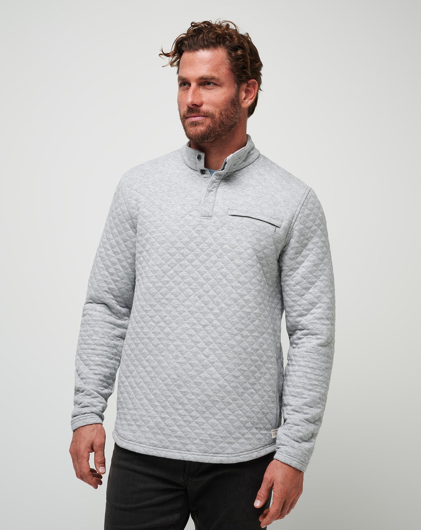 Transatlantic Quarter Zip Men/Heather Light Grey