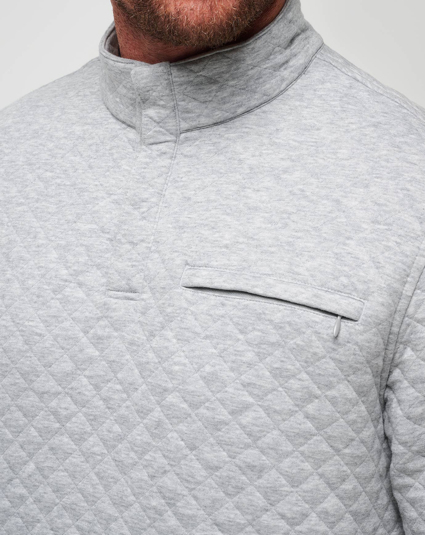 Transatlantic Quarter Zip Men/Heather Light Grey