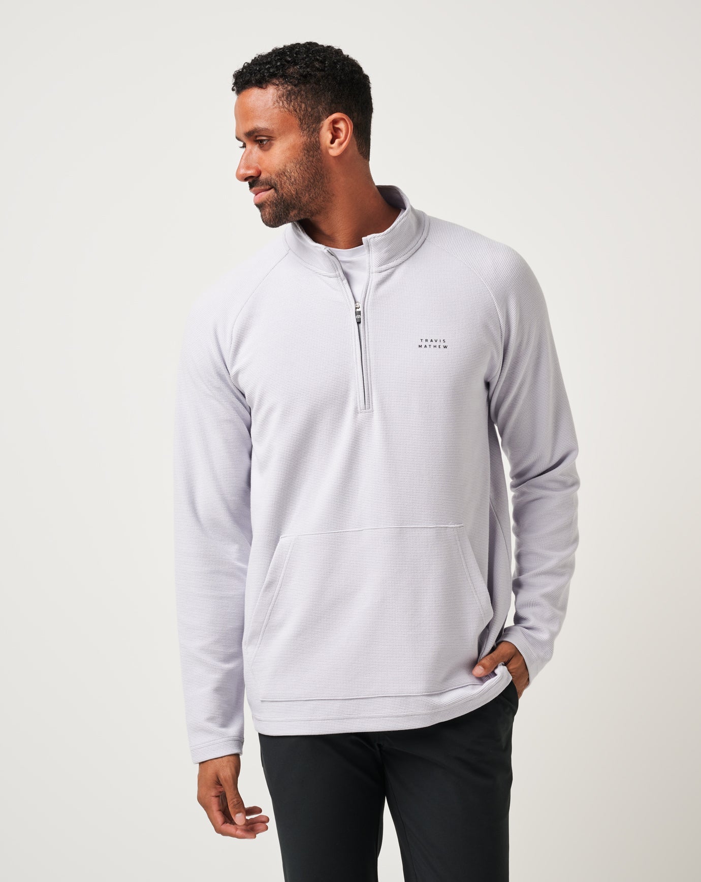 Performance Waffle Quarter Zip Men|Golf/Heather Light Grey