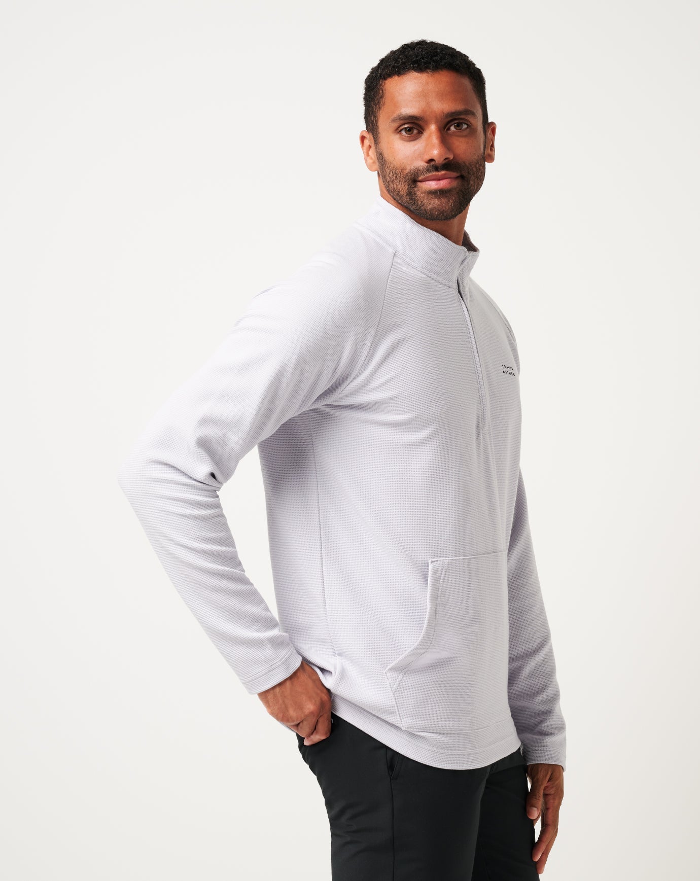 Performance Waffle Quarter Zip Men|Golf/Heather Light Grey