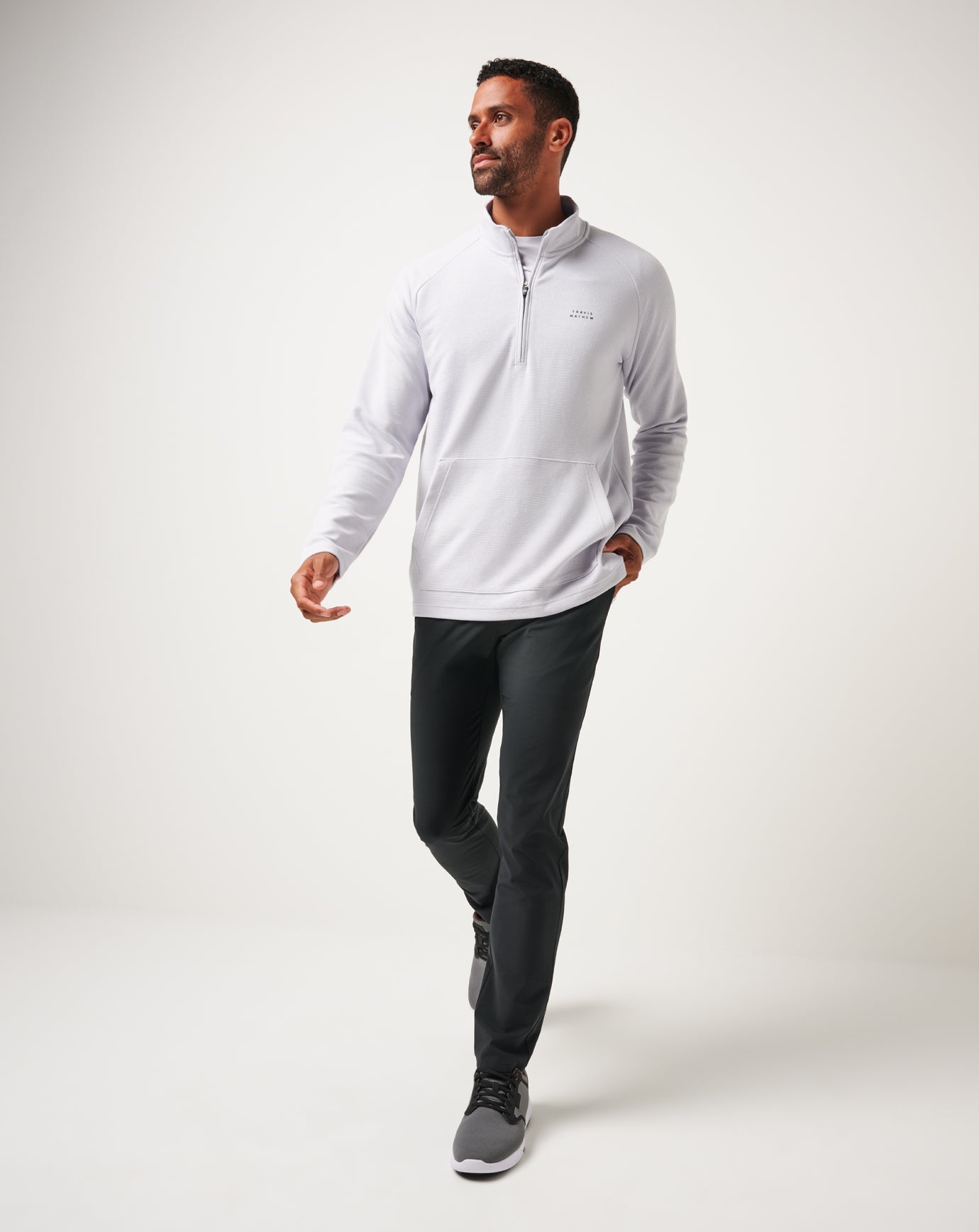 Performance Waffle Quarter Zip Men|Golf/Heather Light Grey