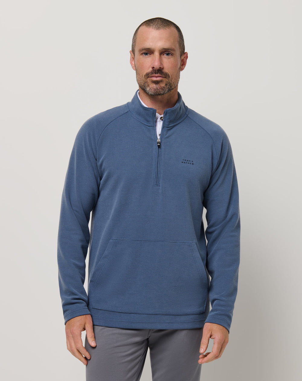 Performance Waffle Quarter Zip Men|Golf/Bering Sea