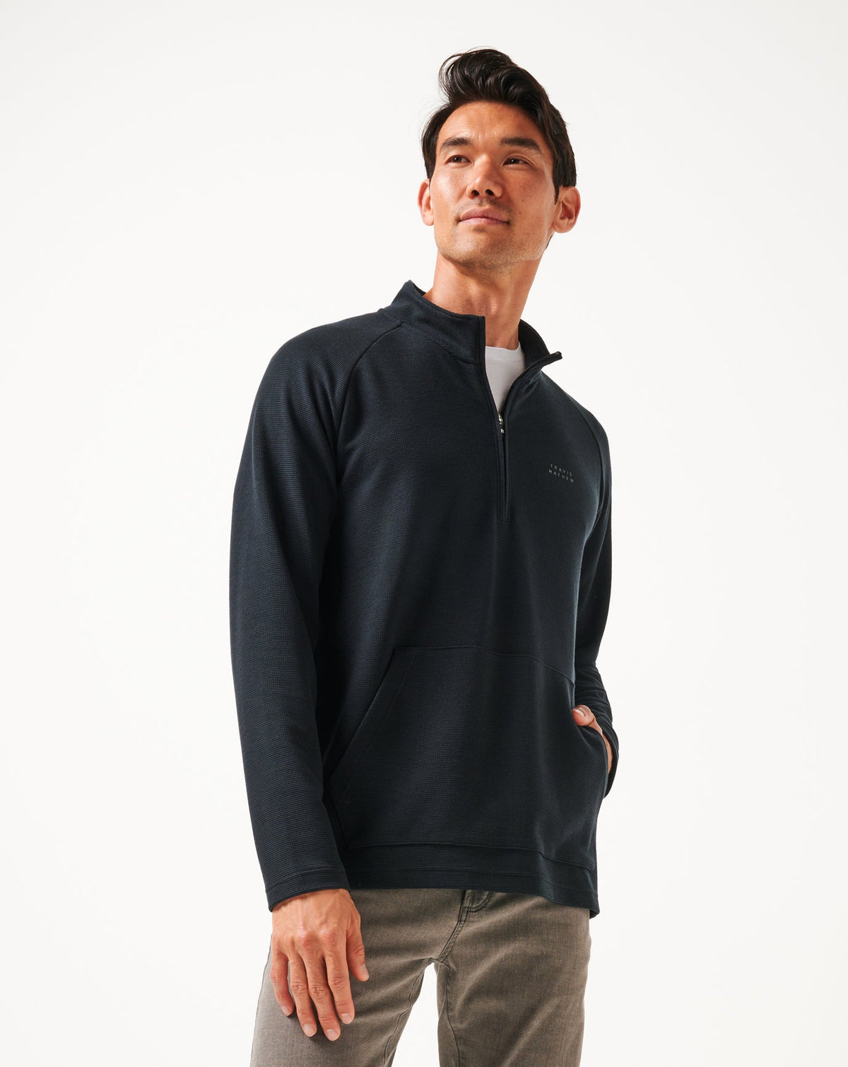 Performance Waffle Quarter Zip Men|Golf/Black