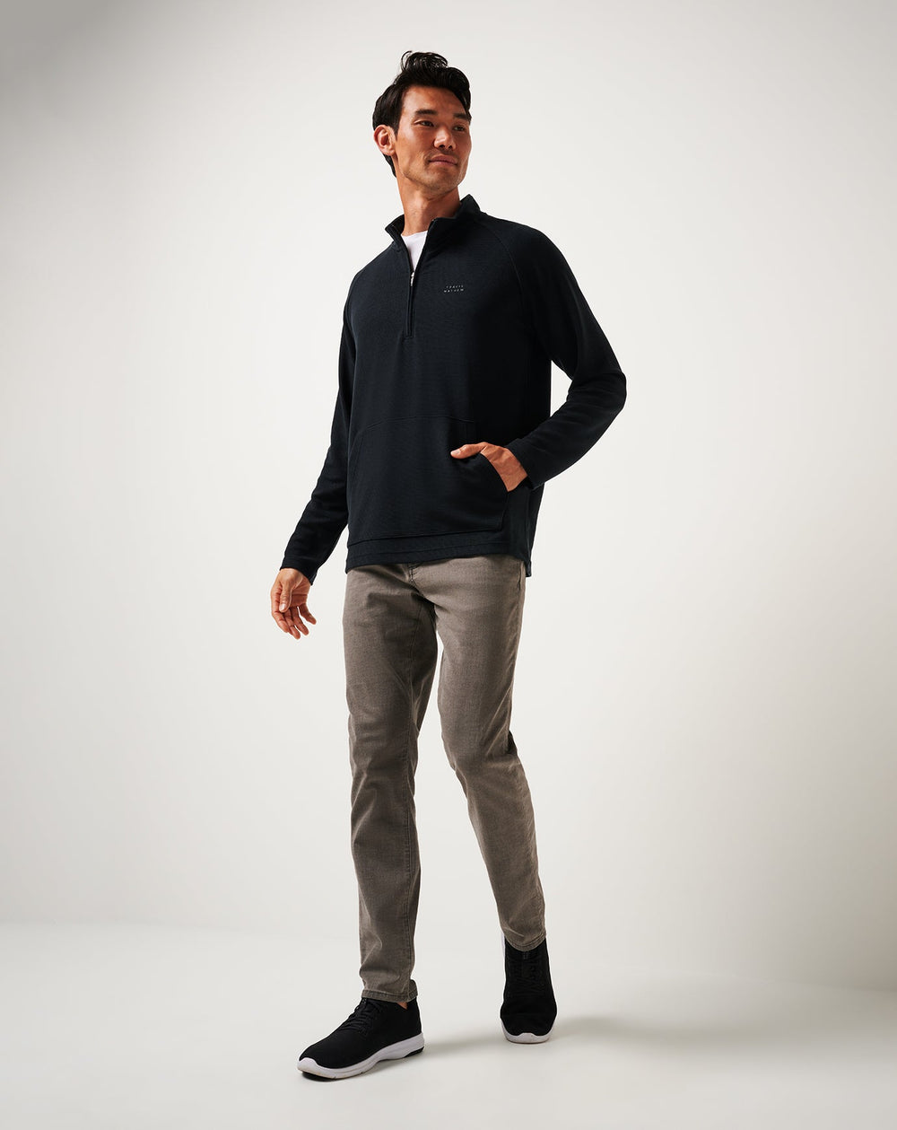Performance Waffle Quarter Zip Men|Golf/Black