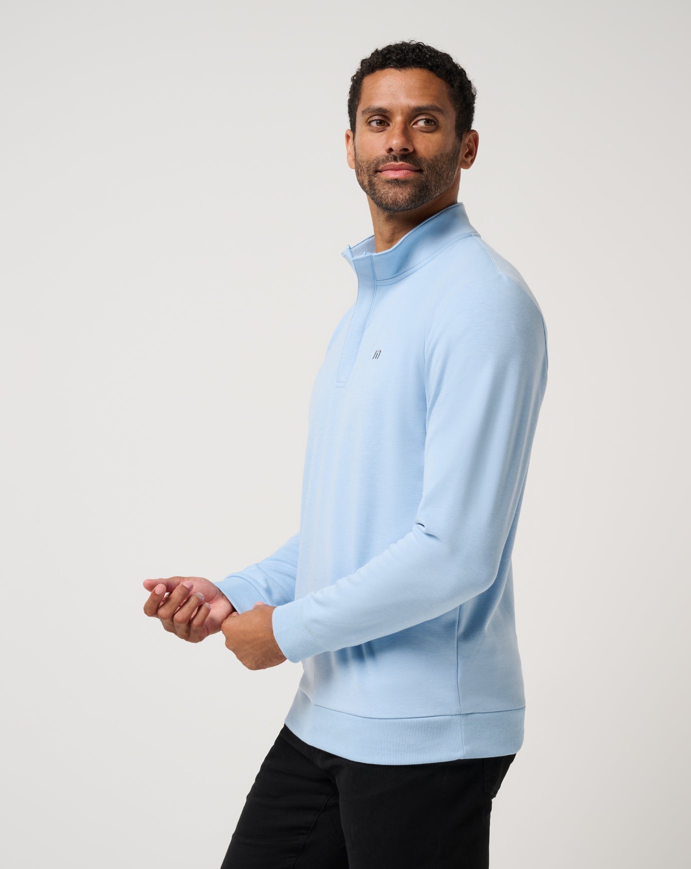 Cloud Quarter Zip 2.0 Men|Golf|New/Heather Powder Blue