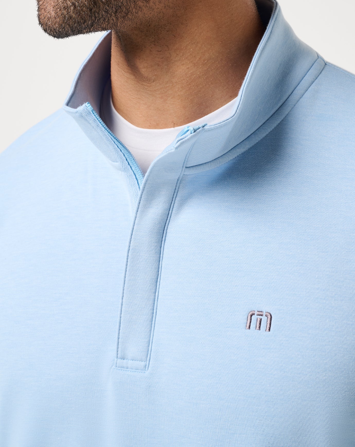 Cloud Quarter Zip 2.0 Men|Golf|New/Heather Powder Blue