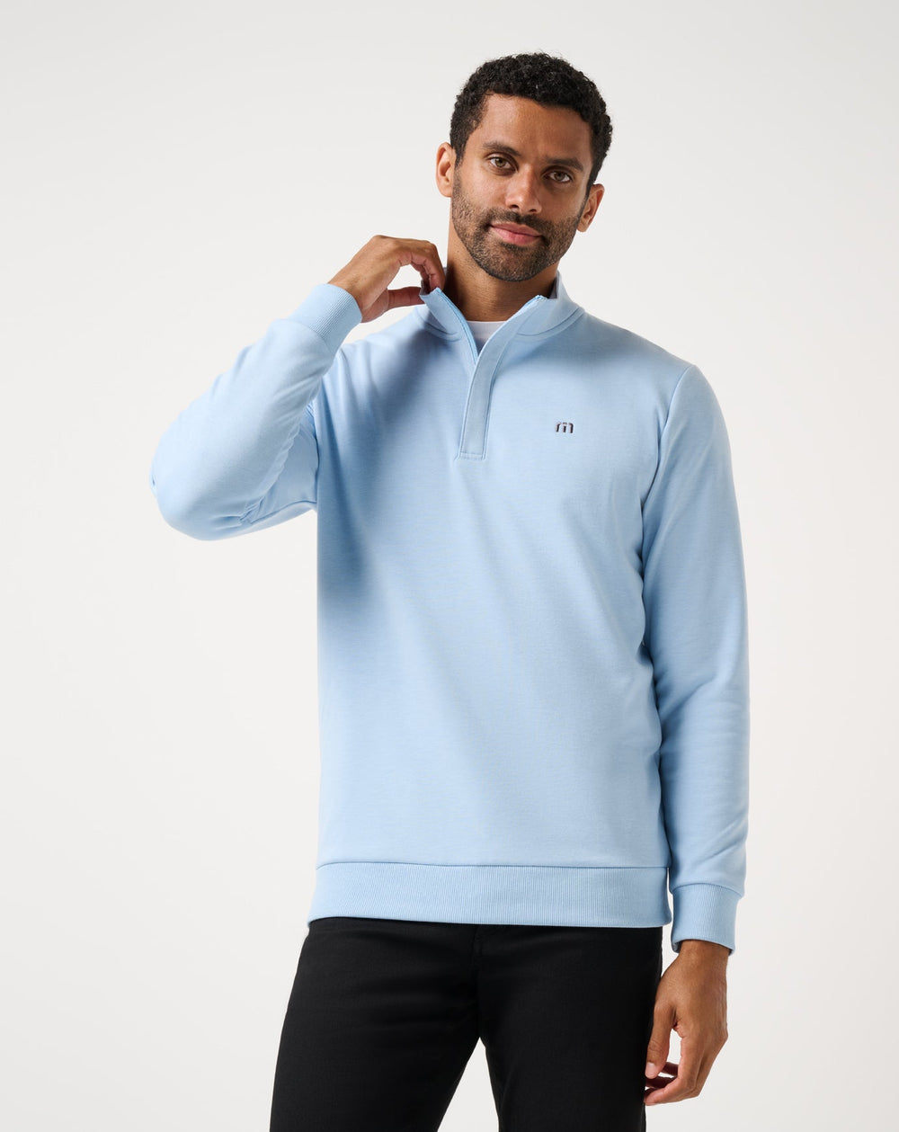 Cloud Quarter Zip 2.0 Men|Golf|New/Heather Powder Blue