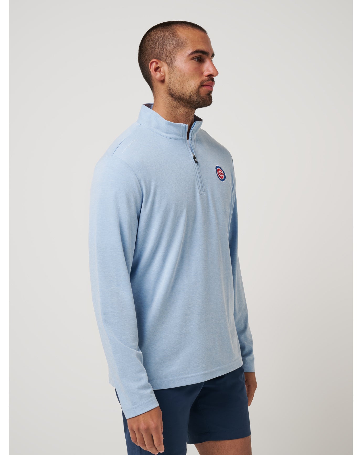 Chicago Cubs Time To Tailgate Quarter Zip Men|Game Day|New/Heather Blue