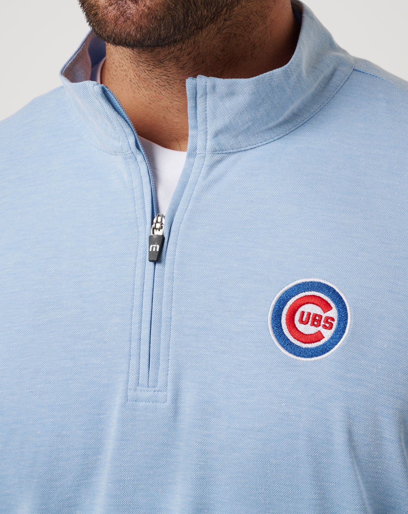 Chicago Cubs Time To Tailgate Quarter Zip Men|Game Day|New/Heather Blue