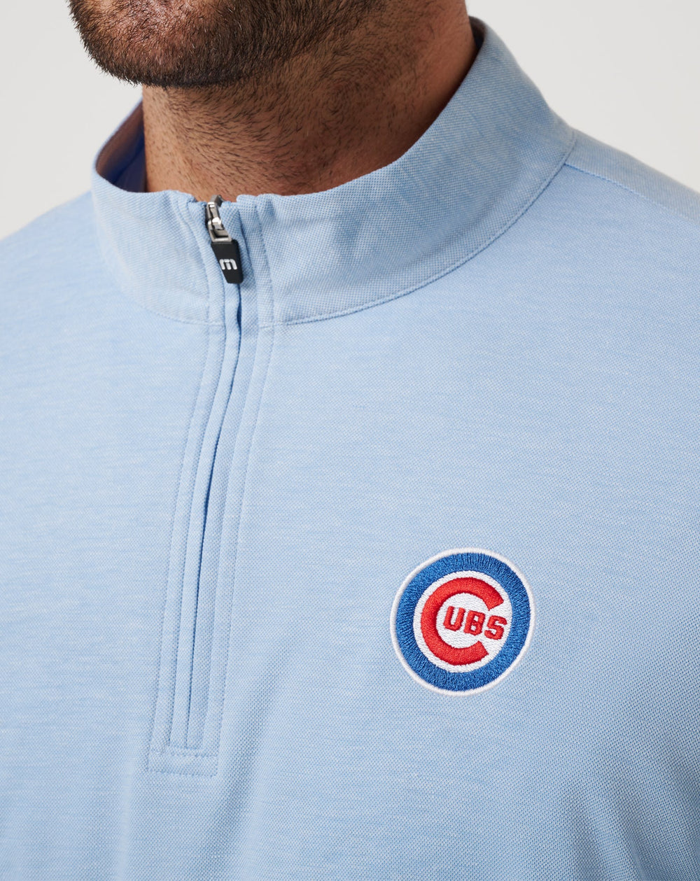 Chicago Cubs Time To Tailgate Quarter Zip Men|Game Day|New/Heather Blue