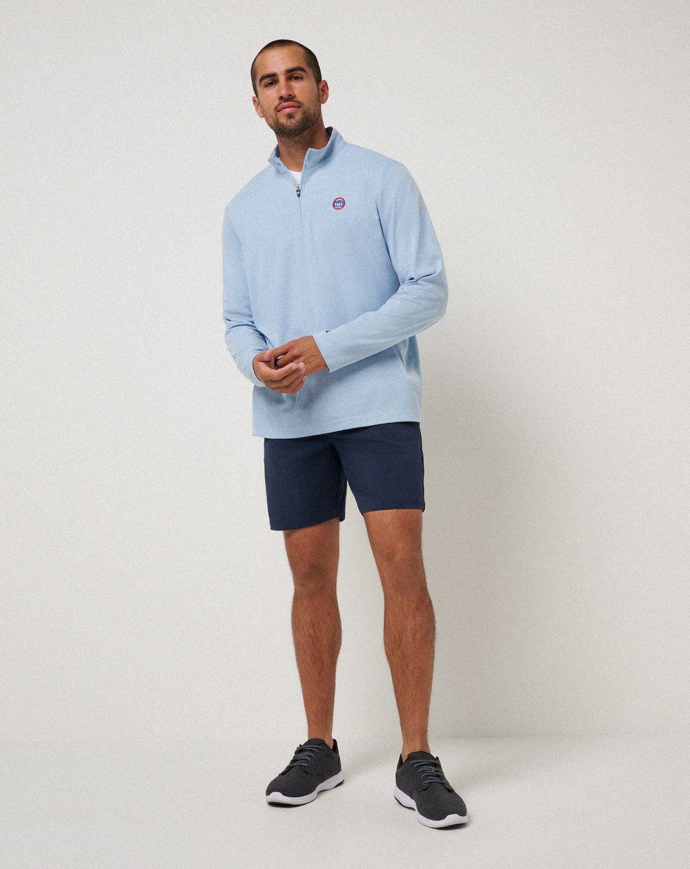 Chicago Cubs Time To Tailgate Quarter Zip Men|Game Day|New/Heather Blue
