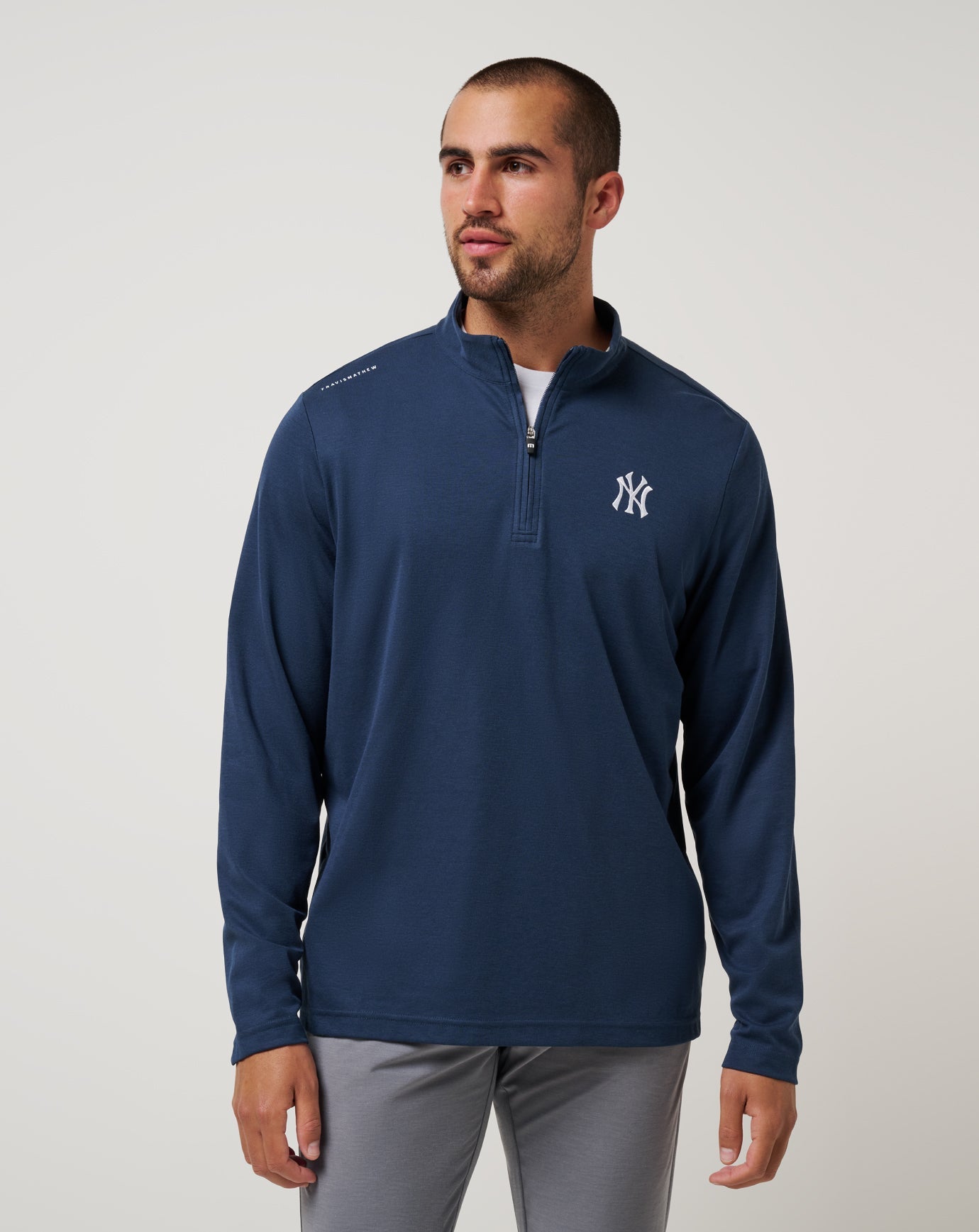New York Yankees Time To Tailgate Quarter Zip Men|Game Day|New/Navy