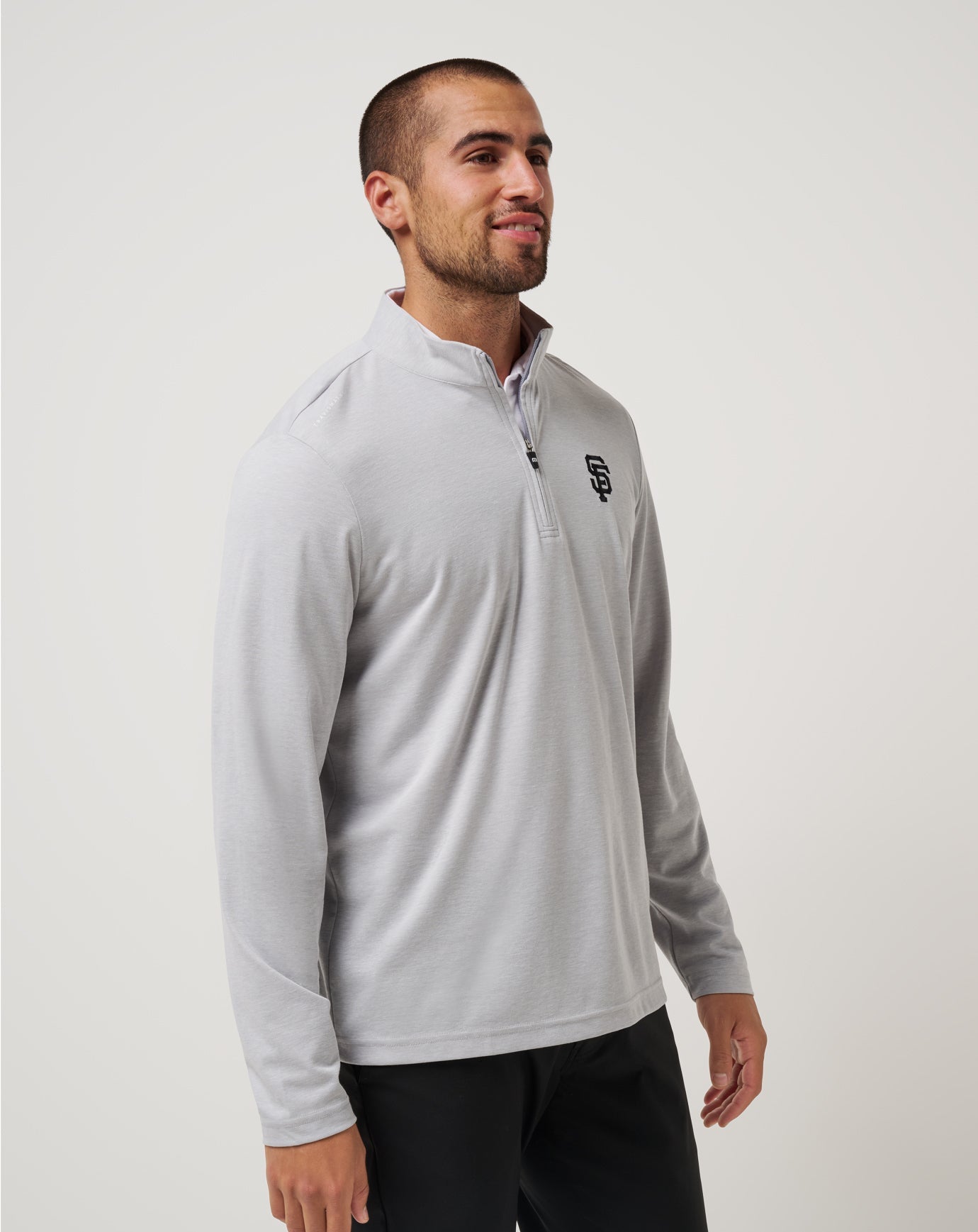 San Francisco Giants Time To Tailgate Quarter Zip Men|New/Heather Grey