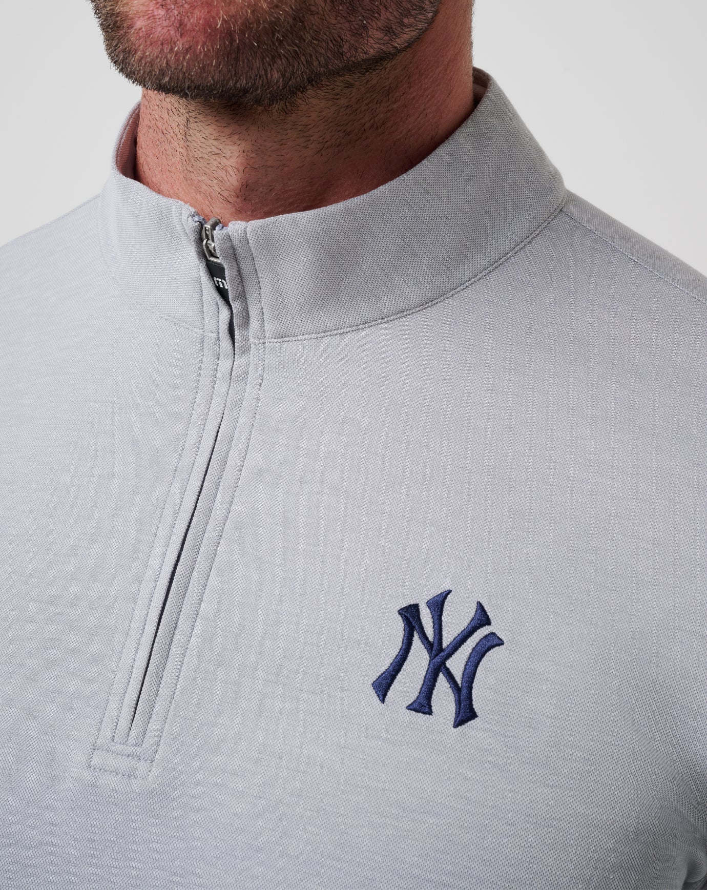 New York Yankees Time To Tailgate Quarter Zip Men|Game Day|New/Heather Grey