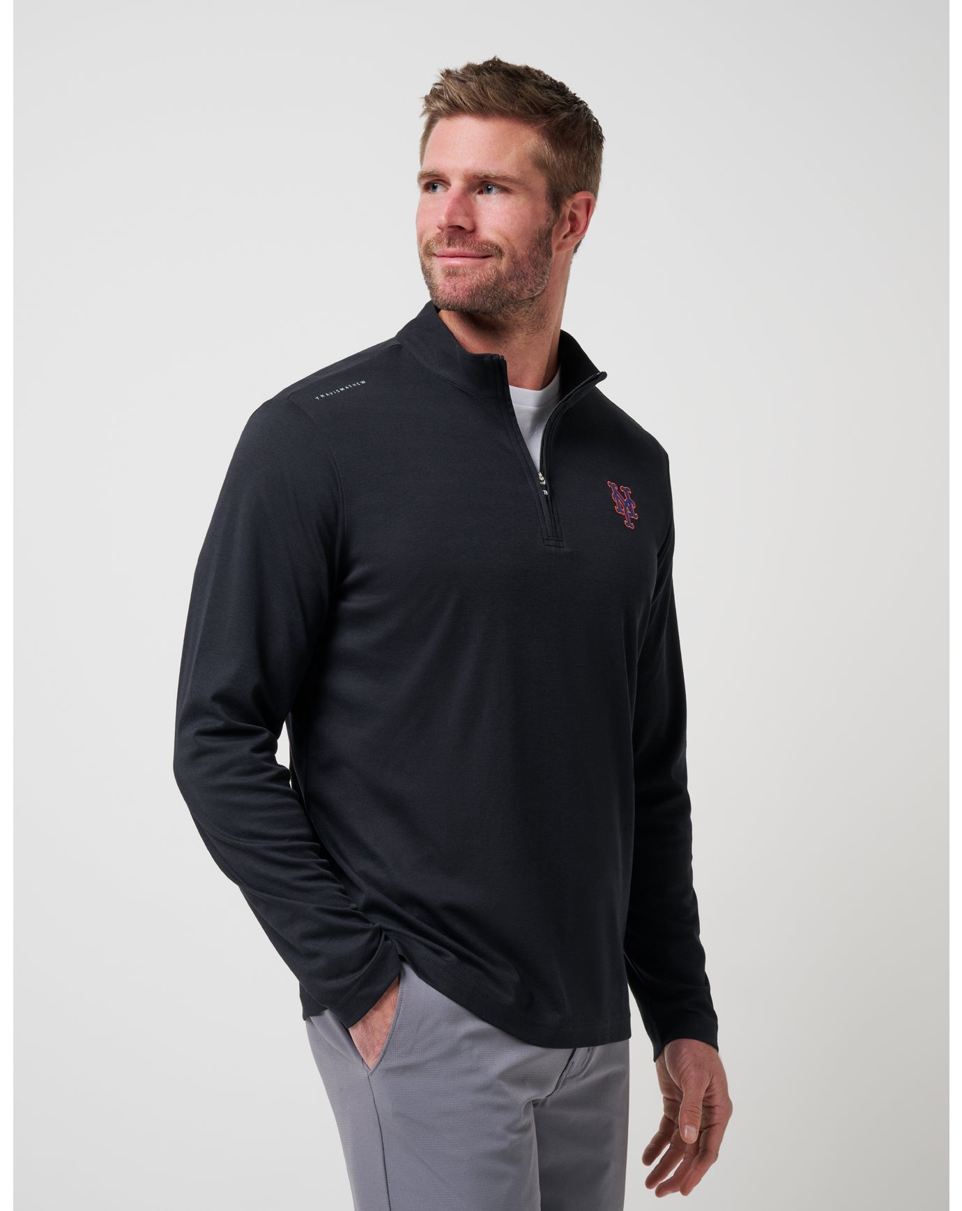 New York Mets Time To Tailgate Quarter Zip Men|New/Black