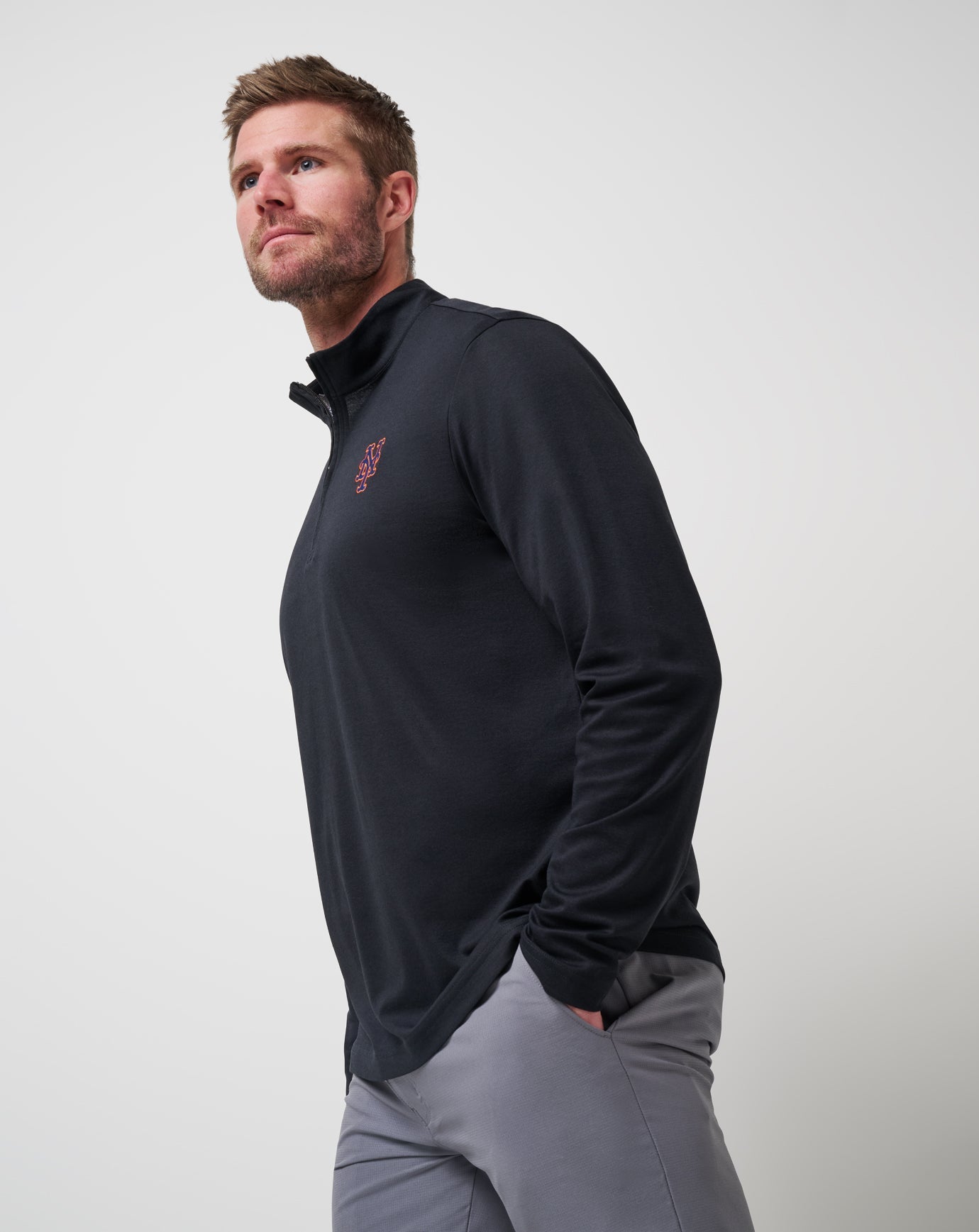 New York Mets Time To Tailgate Quarter Zip Men|New/Black