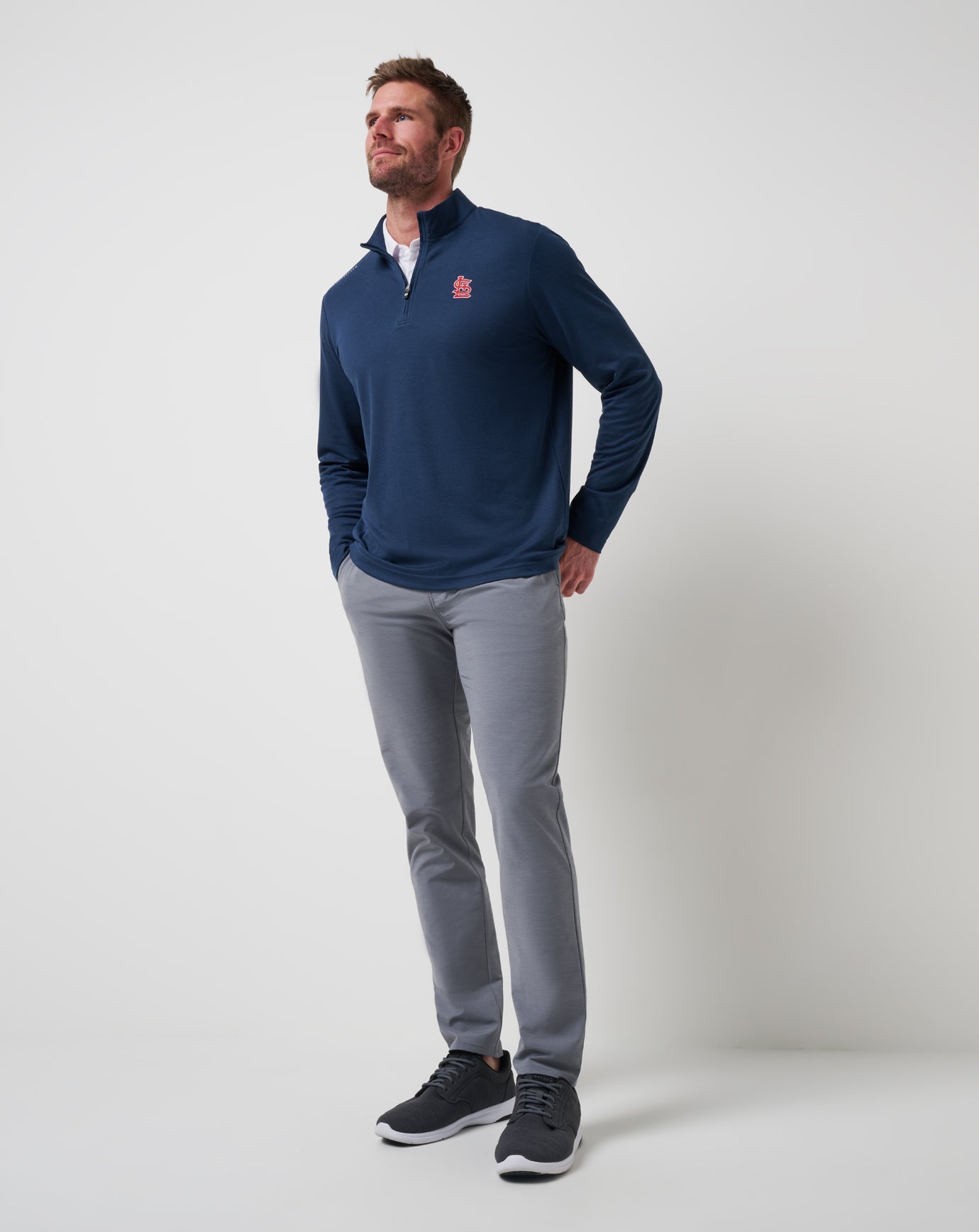 St Louis Cardinals Time To Tailgate Quarter Zip Men|New/Navy
