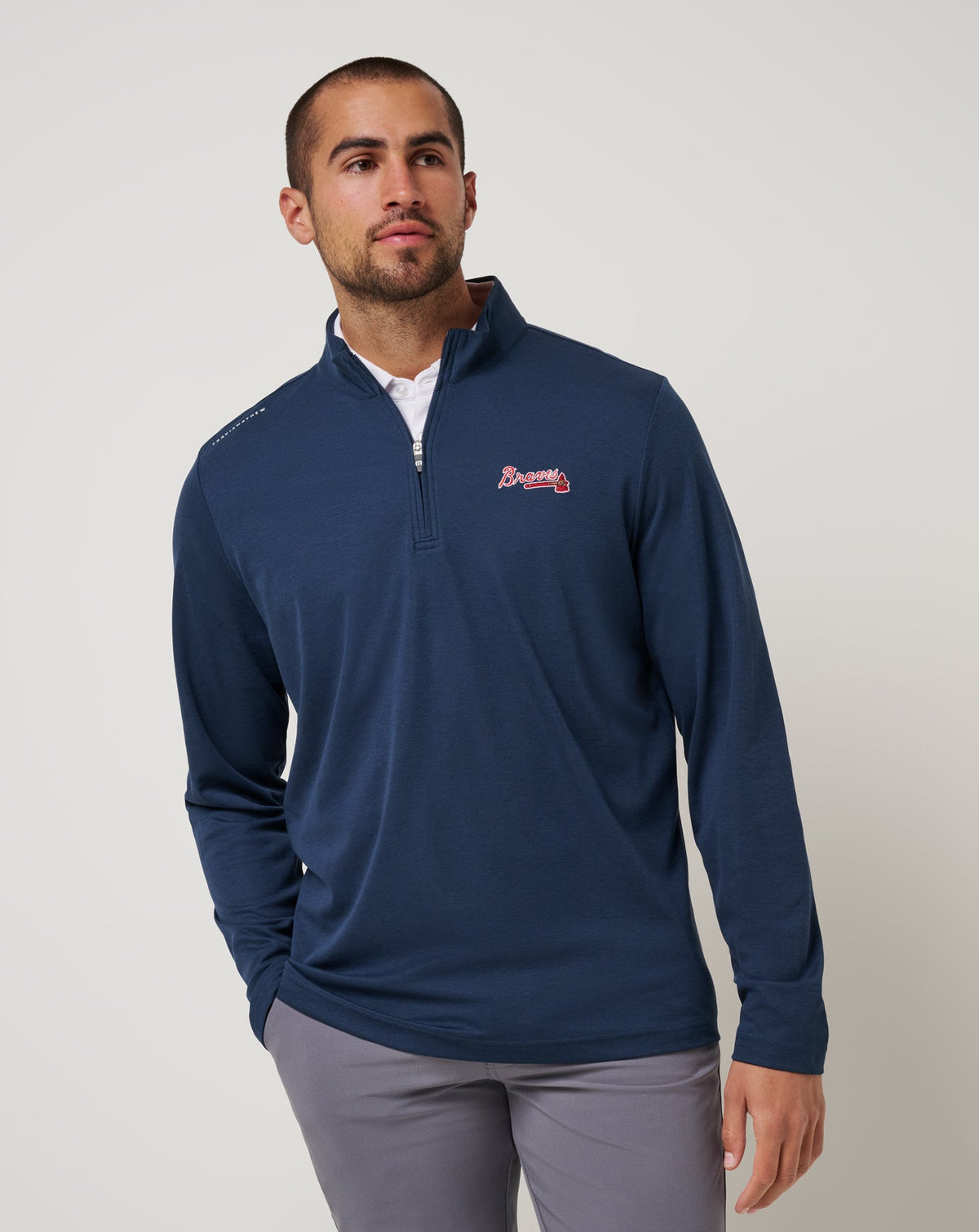 Atlanta Braves Time To Tailgate Quarter Zip Men|New/Navy