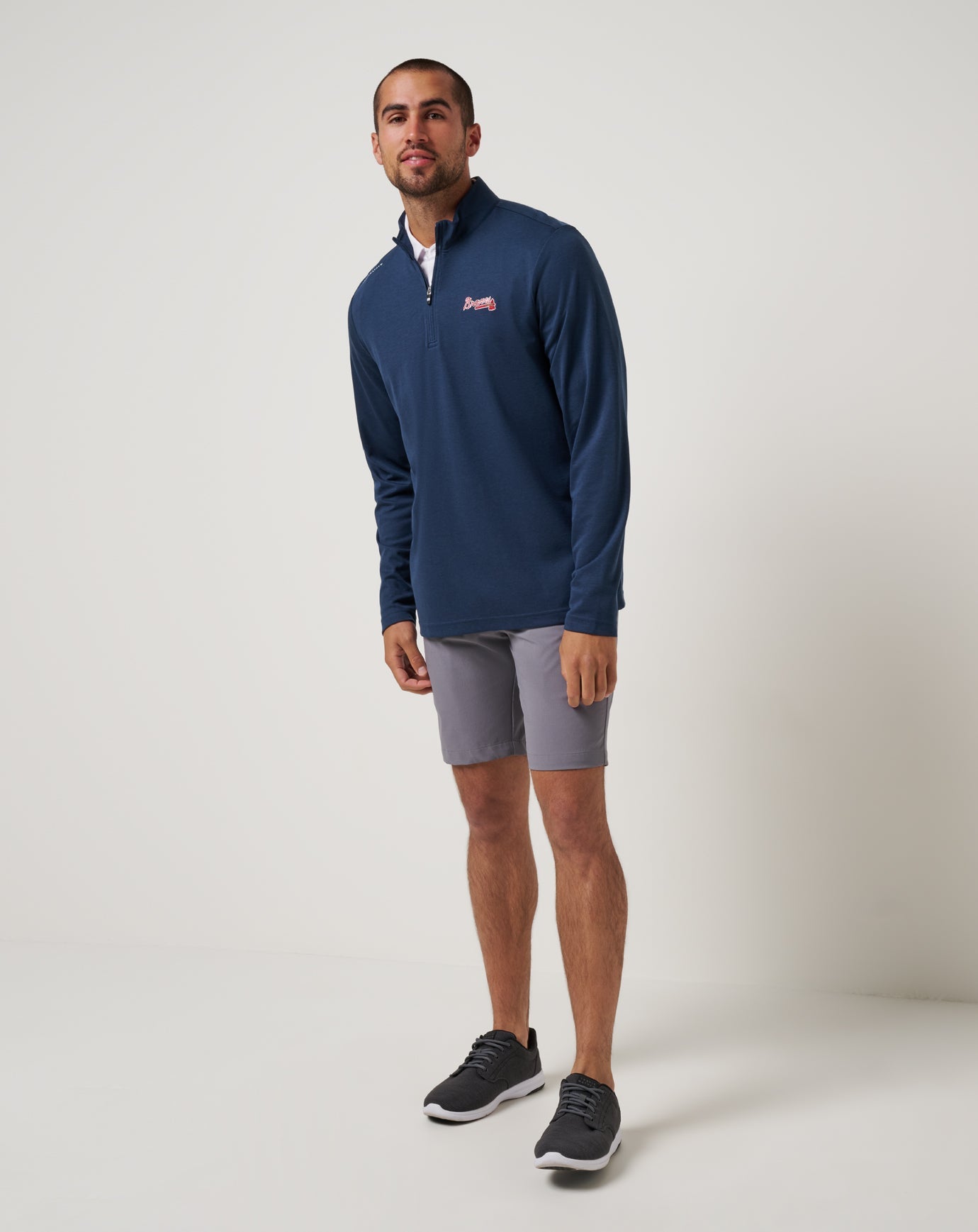 Atlanta Braves Time To Tailgate Quarter Zip Men|New/Navy