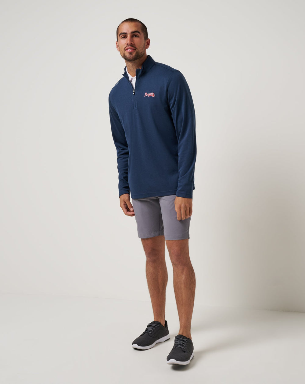 Atlanta Braves Time To Tailgate Quarter Zip Men|New/Navy