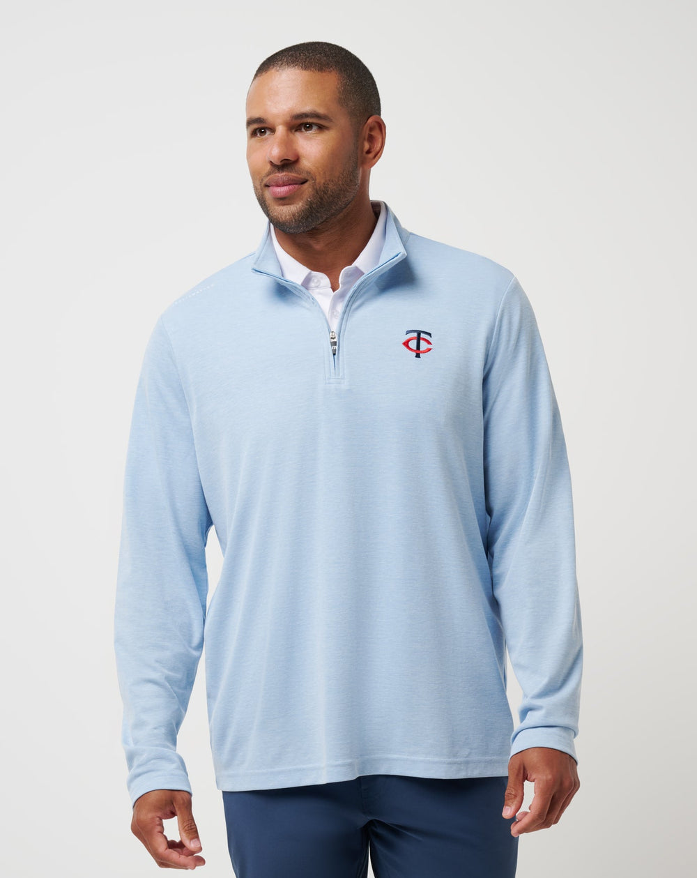 Minnesota Twins Time To Tailgate Quarter Zip Men|New/Heather Blue