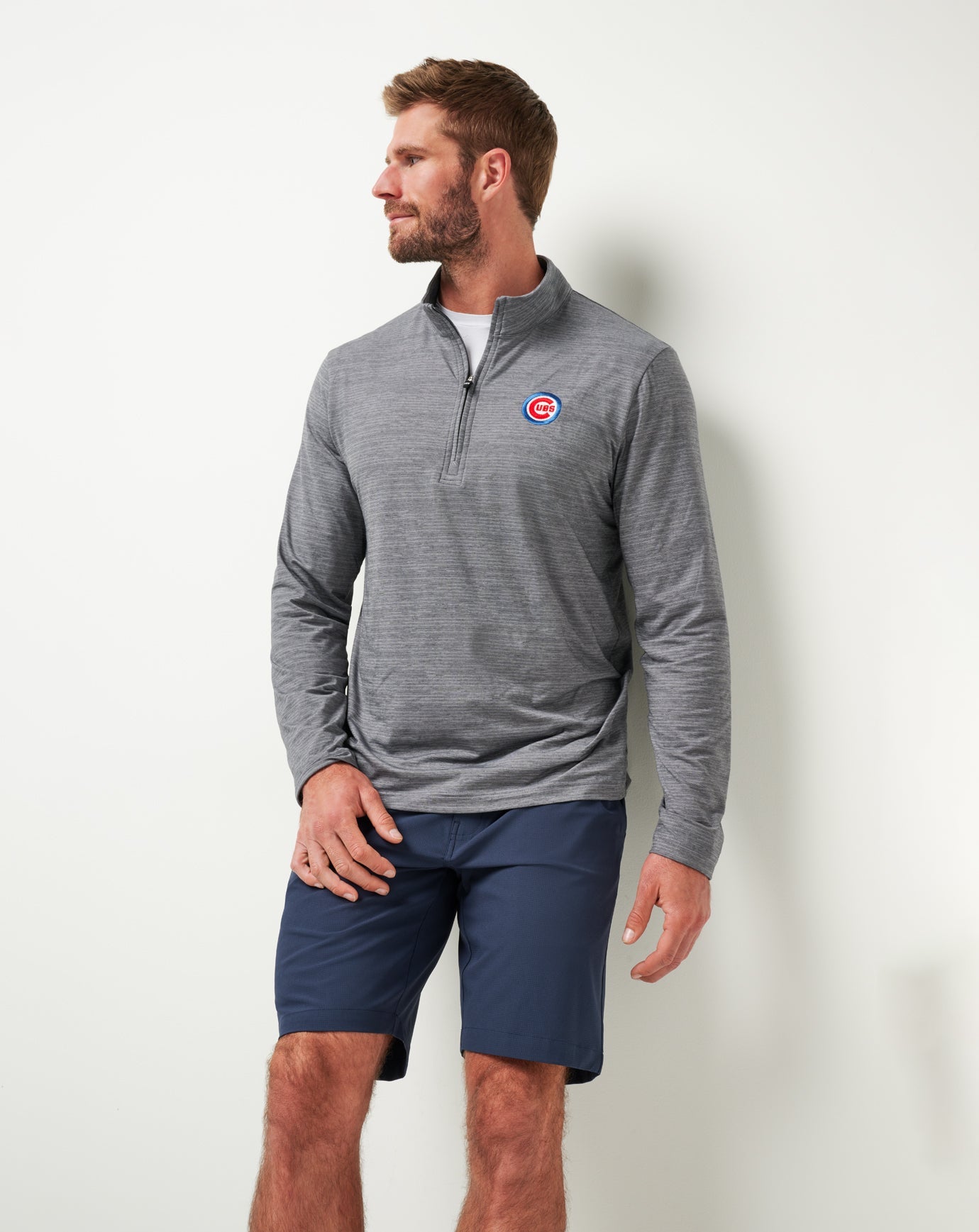 Chicago Cubs The Heater Quarter Zip Men|Game Day|New/Sleet/Quiet Shade