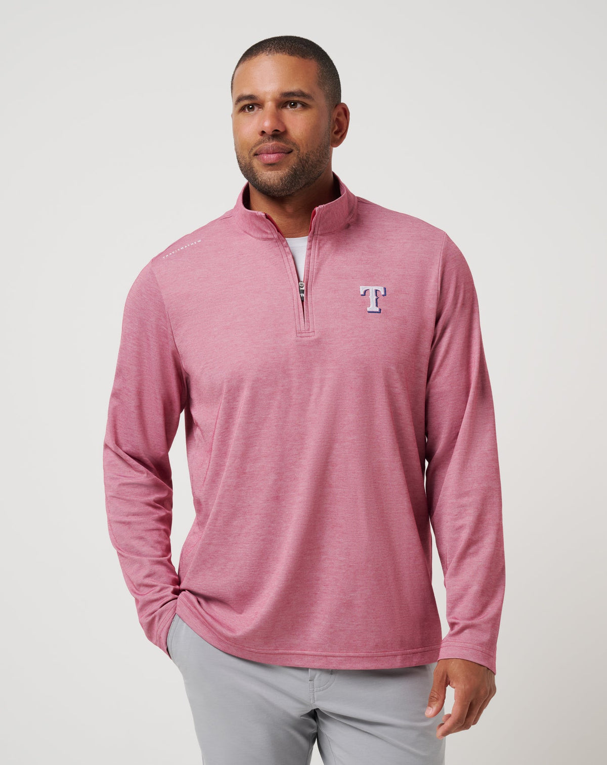 Texas Rangers Time To Tailgate Quarter Zip Men|New/Heather Red