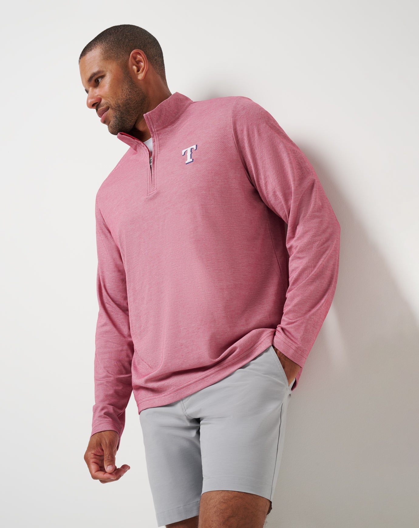 Texas Rangers Time To Tailgate Quarter Zip Men|New/Heather Red