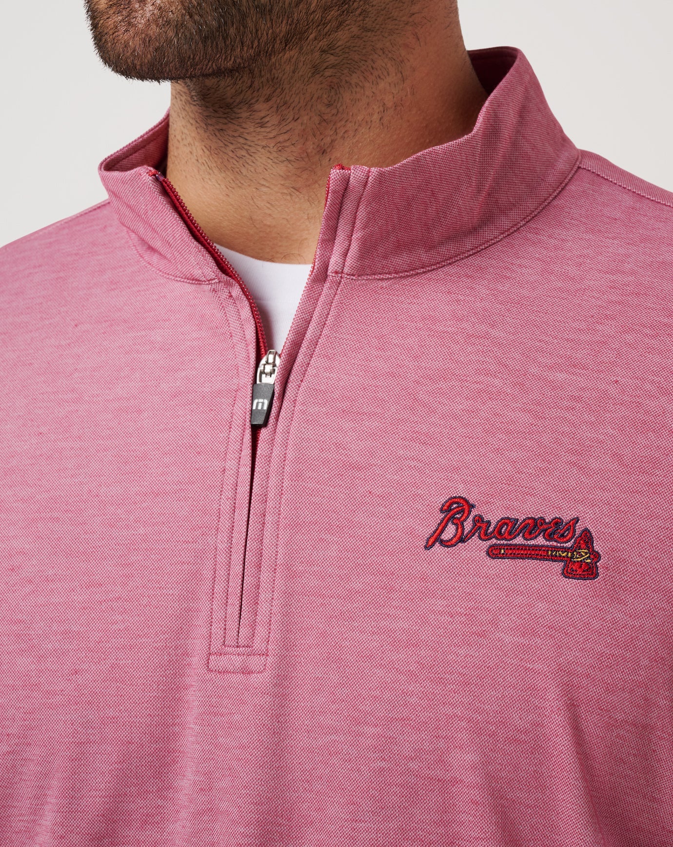 Atlanta Braves Time To Tailgate Quarter Zip Men|New/Heather Red