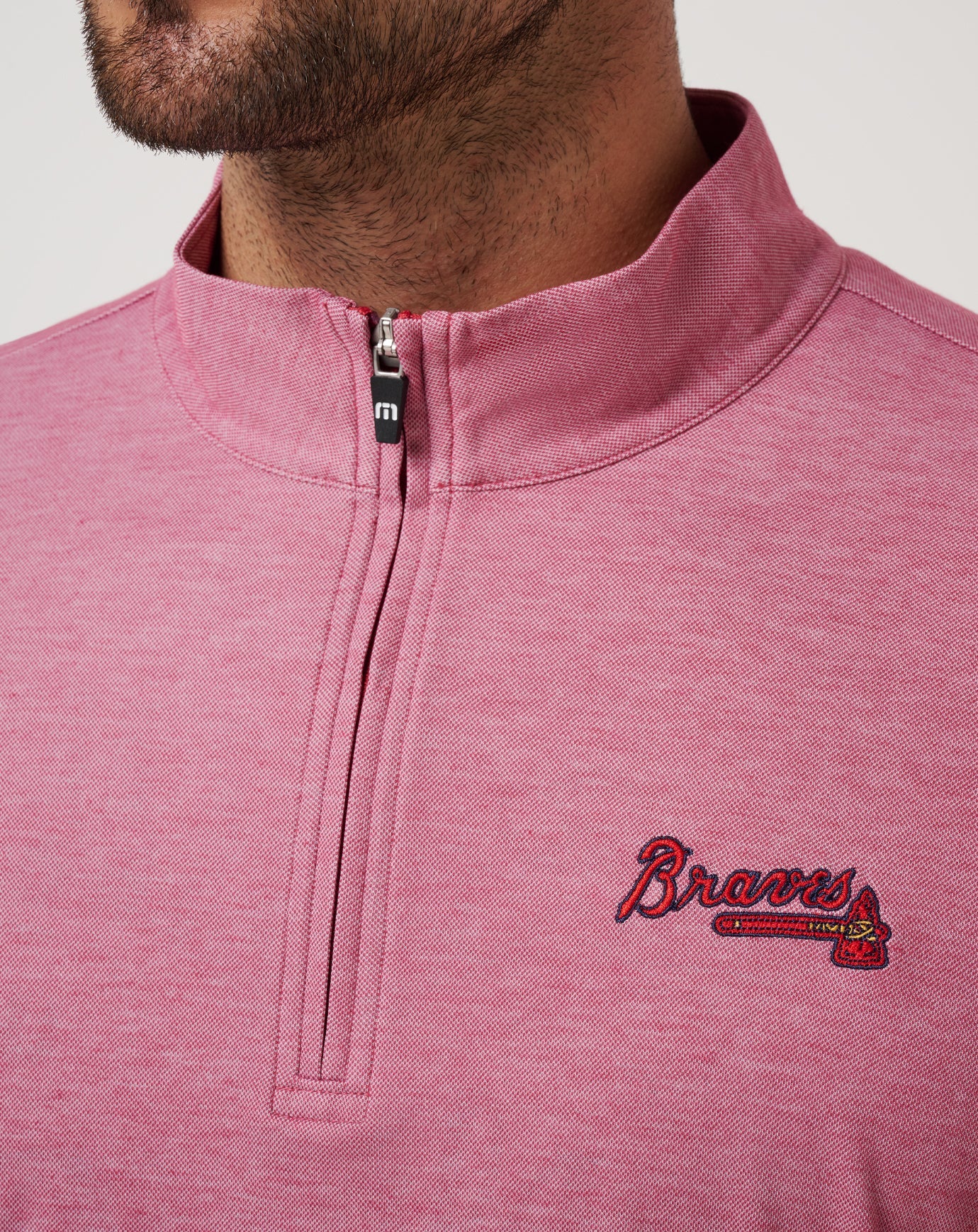 Atlanta Braves Time To Tailgate Quarter Zip Men|New/Heather Red