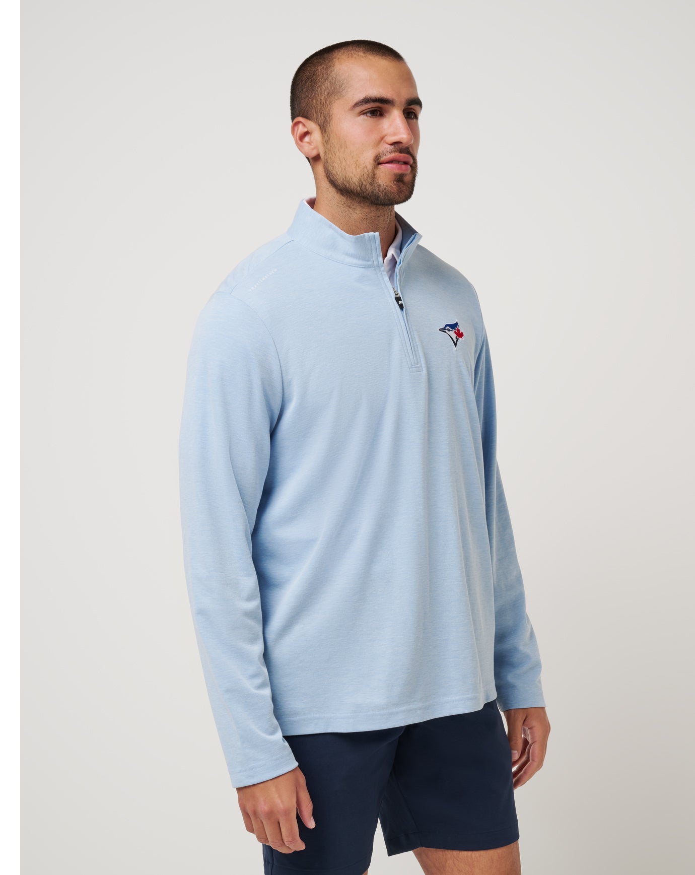 Toronto Blue Jays Time To Tailgate Quarter Zip Men|Game Day|New/Heather Blue