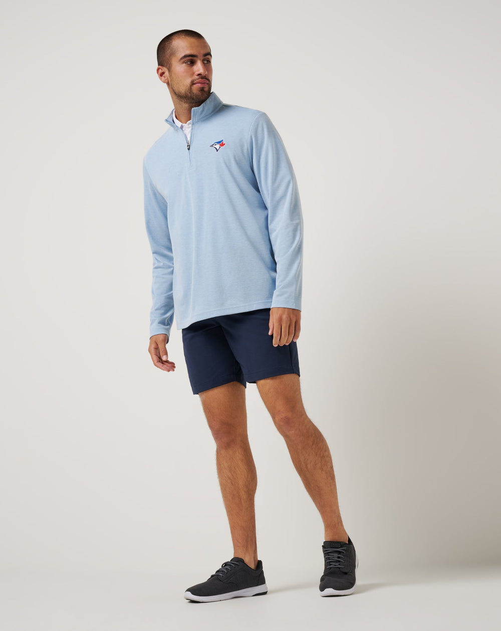 Toronto Blue Jays Time To Tailgate Quarter Zip Men|Game Day|New/Heather Blue