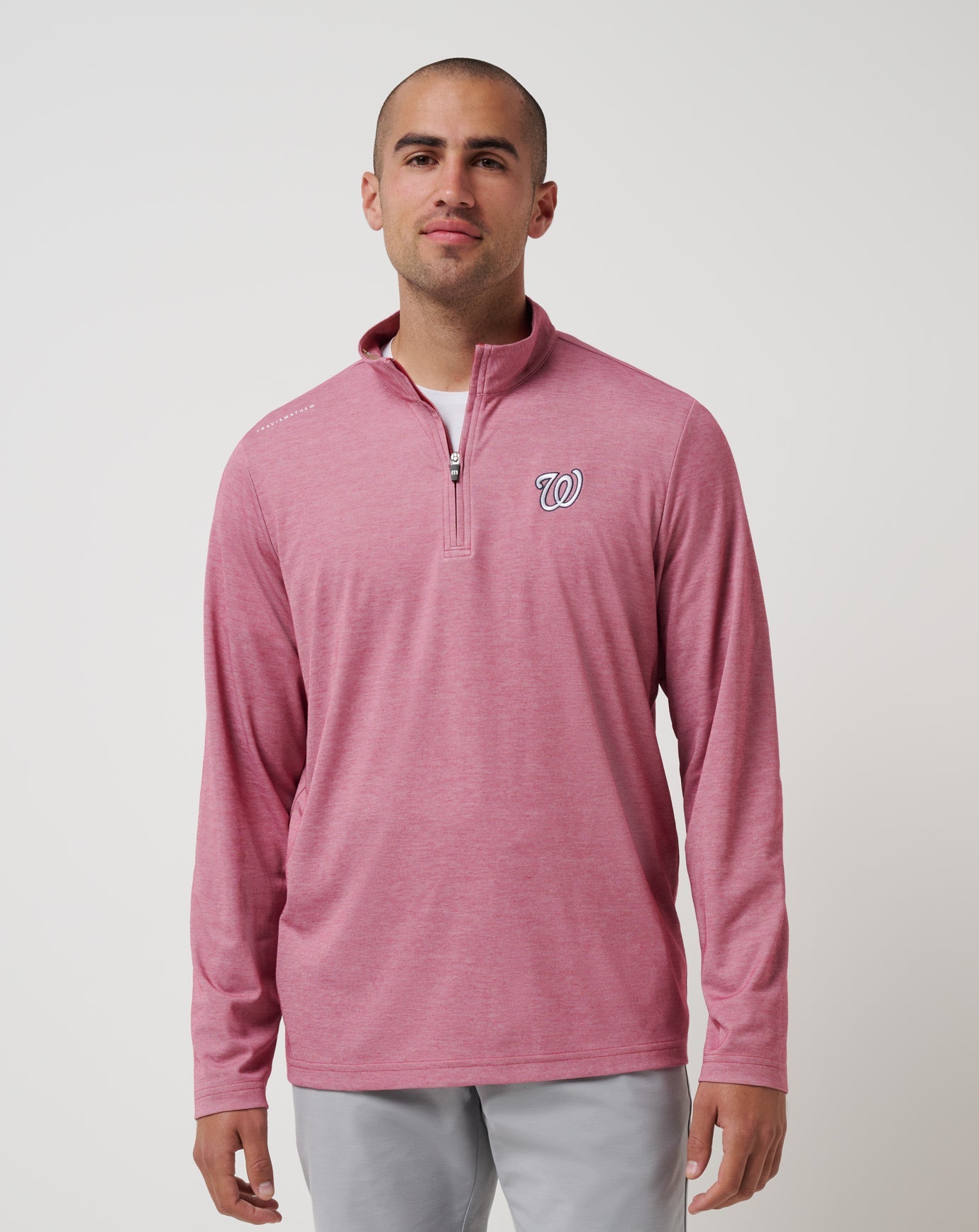 Washington Nationals Time To Tailgate Quarter Zip Men|New/Heather Red
