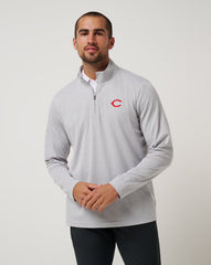 Cincinatti Reds Time To Tailgate Quarter Zip Men|New/Heather Grey