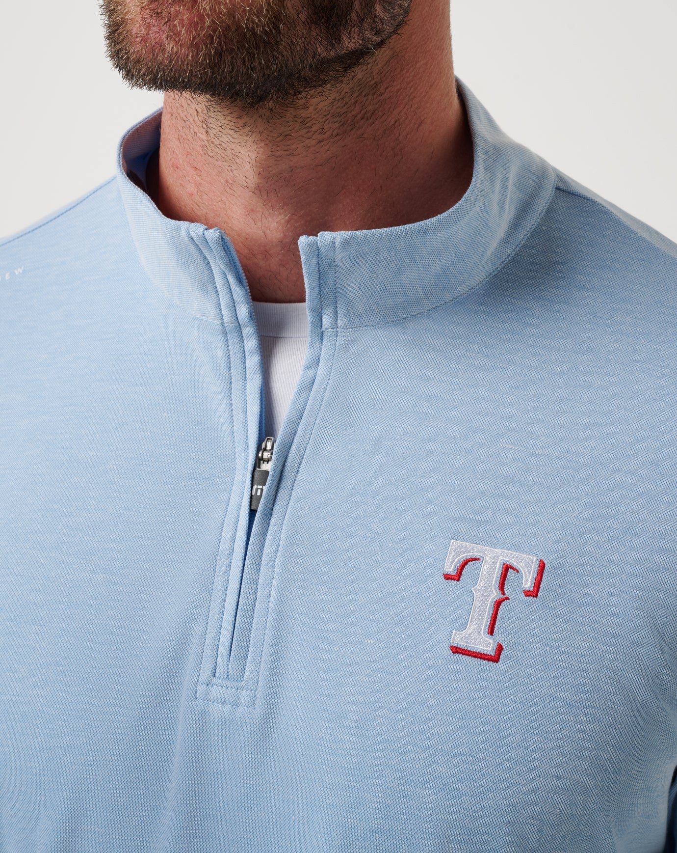 Texas Rangers Time To Tailgate Quarter Zip Men|New/Heather Blue
